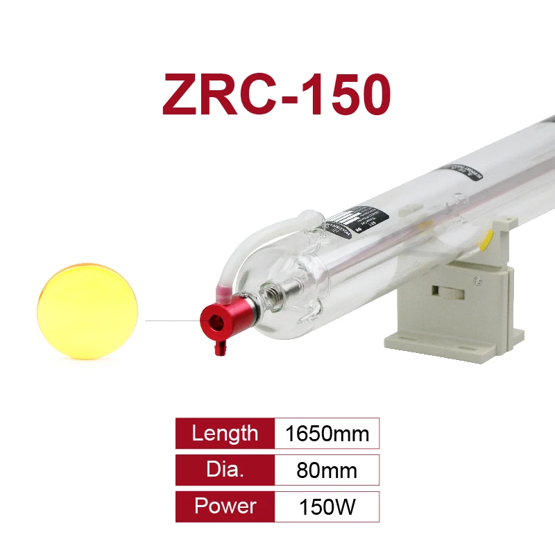 Zurong ZRC Series Co2 Laser Tube Long Lifespan New Production 40W 50W 60W 80W 100W 130W 150W 170W