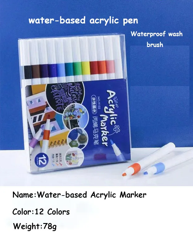 Изготовленный На Заказ 12 Джамбо цвета DIY живопись постоянный чернила на водной основе тонкими концами) Акриловая Краска Маркер для белой доски набор
