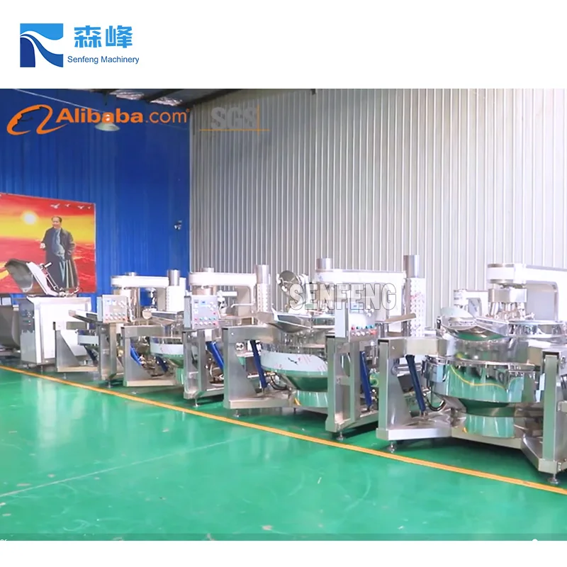 Fully Automatic Operation Planetary Stainless Steel Stirring Frying Wok Food Mixers Machines