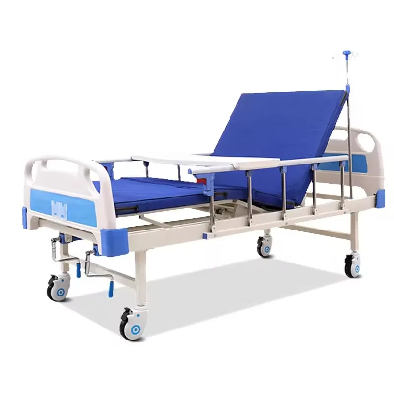 Factory sales manual lift 2 crank hospital bed examination medical Double function hospital bed