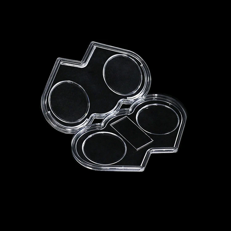 Plastic acrylic coin slab adjustable inner pad coin case collection display case  2 Coins Holder