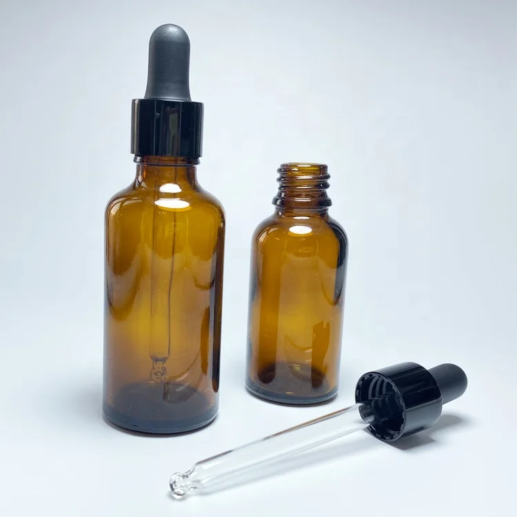 18/410 , 18 / 415 glass dropper pipette with aluminium cap for essential oil