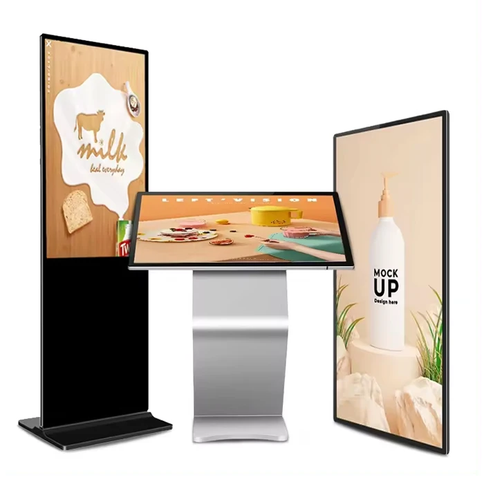 Indoor advertising hd commercial retail restaurant ad window software media player lcd touch screen digital signage display
