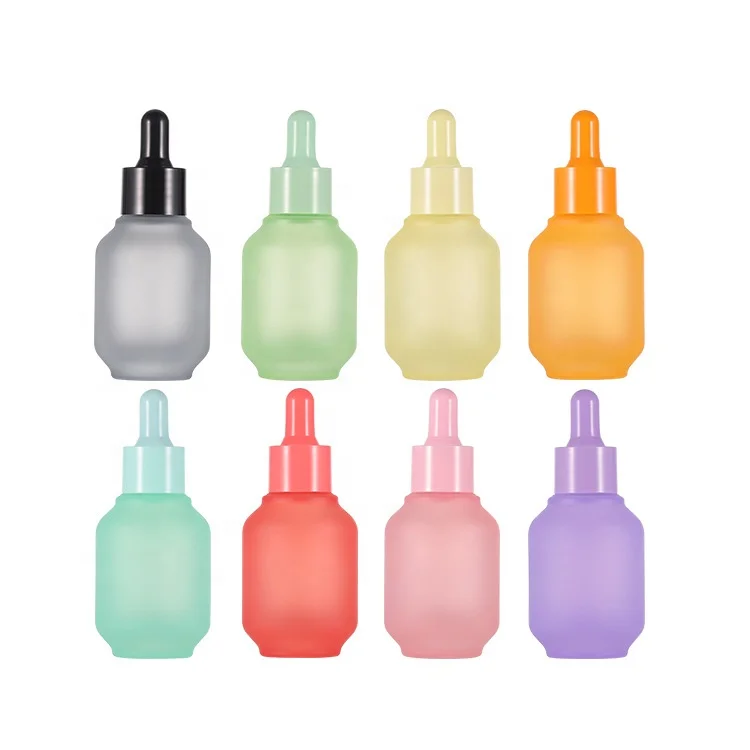 lantern shape glass bottle colored glass bottle 30 ml dropper bottle glass dropper pipette for skin care body oil