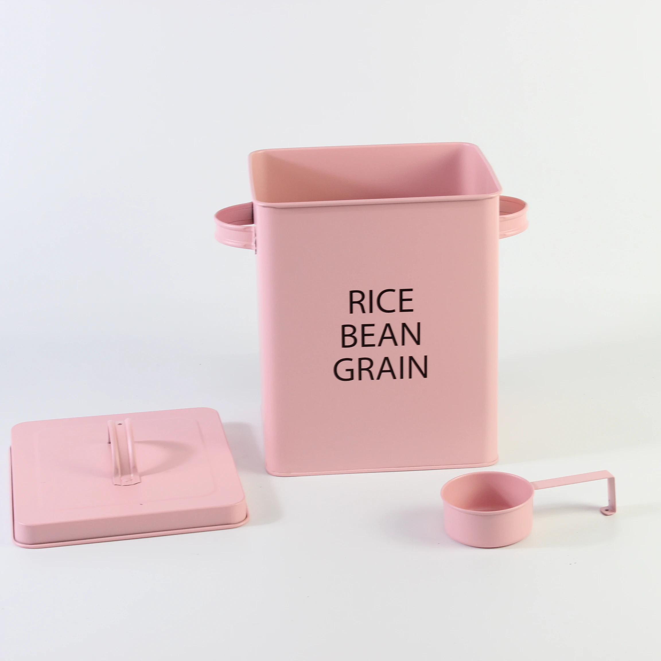 Galvanized square laundry Room Washing Powder Storage Box Bin Tin Case Container Canister