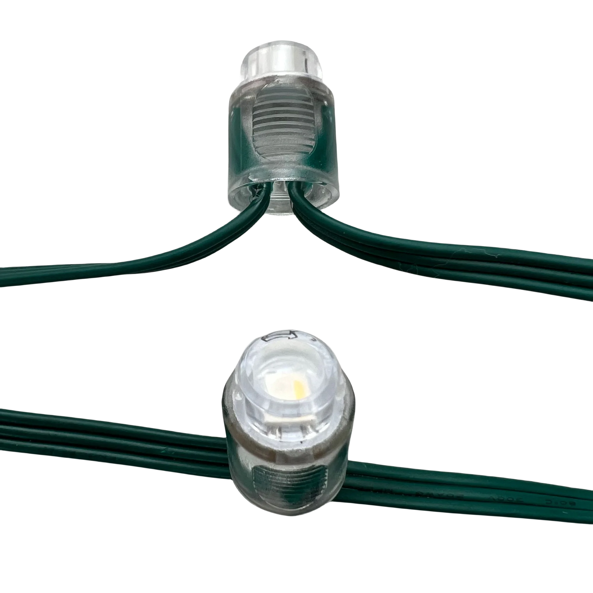 50 Pixels/String Addressable DC5V DC12V SK6812-RGBW(3000K) SMD Pixel Node Bullet 12mm Open Hole IP68 3Pin Green Wire