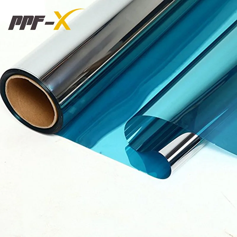Blue Color For Office Scene Effect Film To Glass Light Blue Heat Control Film Mirror Blue Film Glass New Vision 1.52*30M China