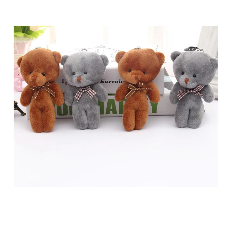 12cm cute soft miniature stuffed plush mini teddy bear for keychain
