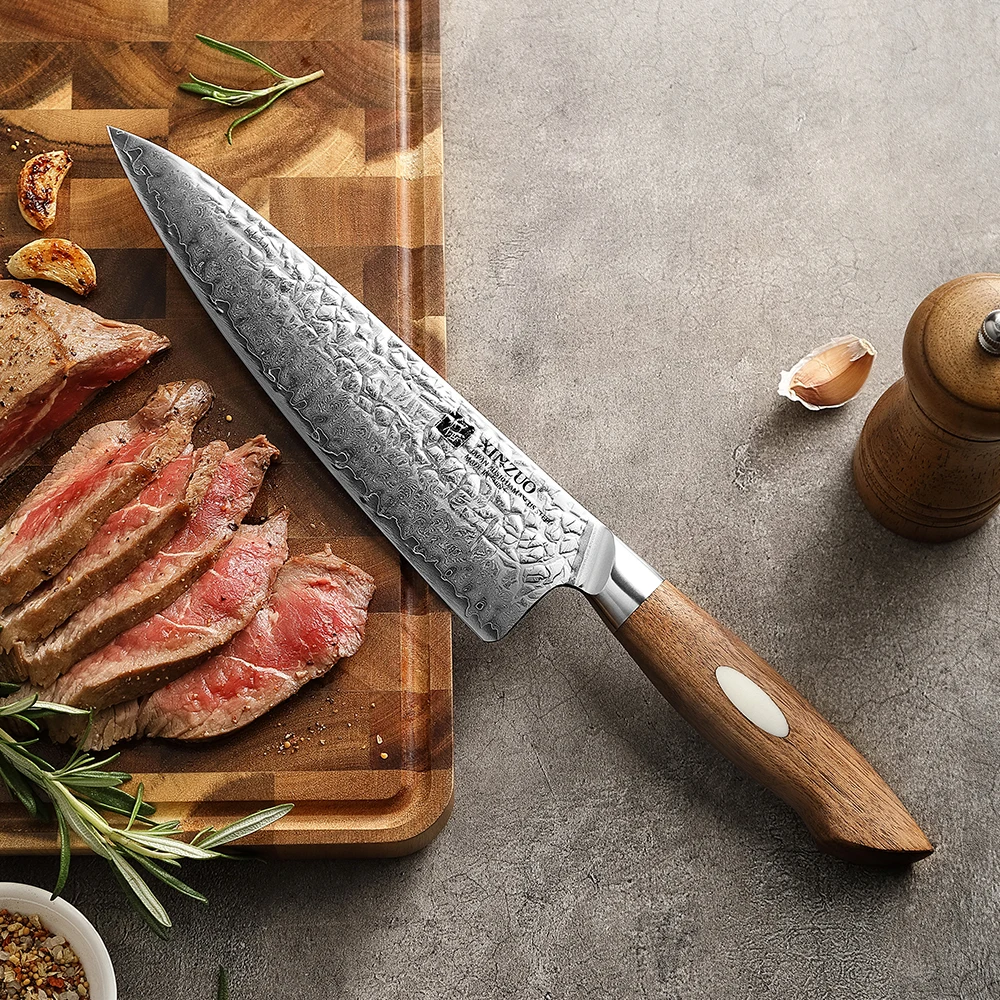 New Japanese 67 layers AUS10 Damascus Steel High Quality Walnut Wood Handle Sharp Kitchen knives Chef Knife
