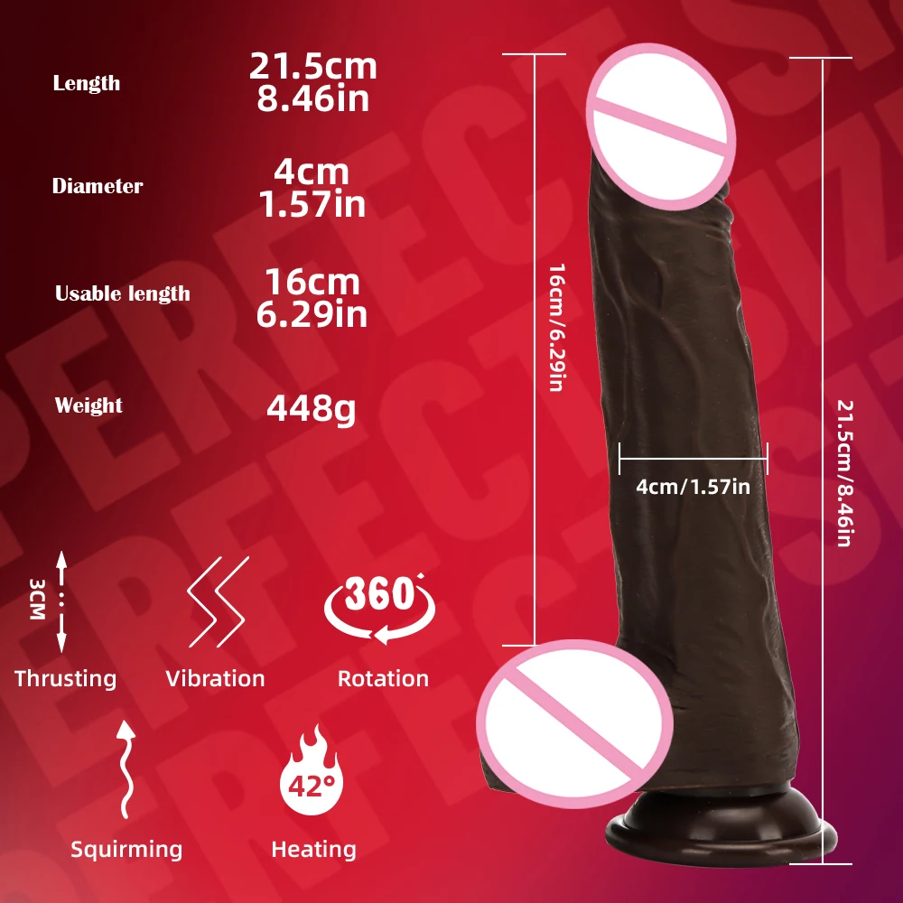 Silicone Electric DildoTelescopic Swing Rotating Heating Wireless Remote Control Female Vibrating Penis