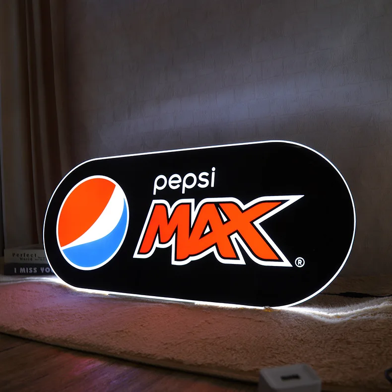 Custom shape  slim crystal light box for beer drink smoke wine led advertising display light box for pepsi max light box