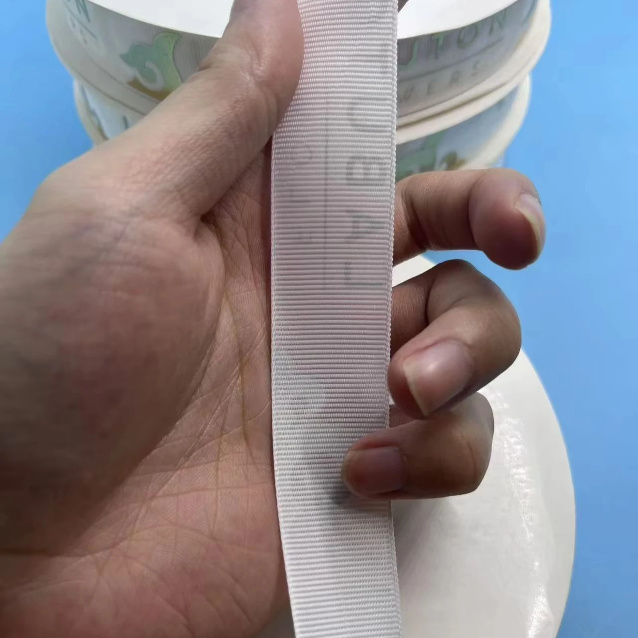 Wholesale Grosgrain Christmas Ribbon Roll Multicolored Eco-Friendly Woven Edge Gold Embossed LOGO Gross Grain Ribbon