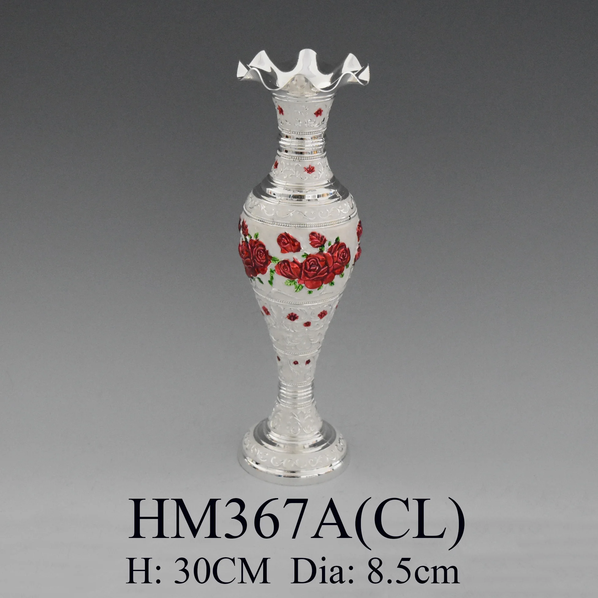 Arabic home hotel zinc alloy wedding decoration flower silver Islamic vase