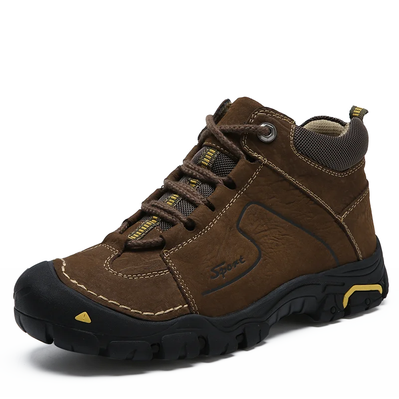 Мужская модная походная обувь, пробная походная обувь, кожаная походная обувь