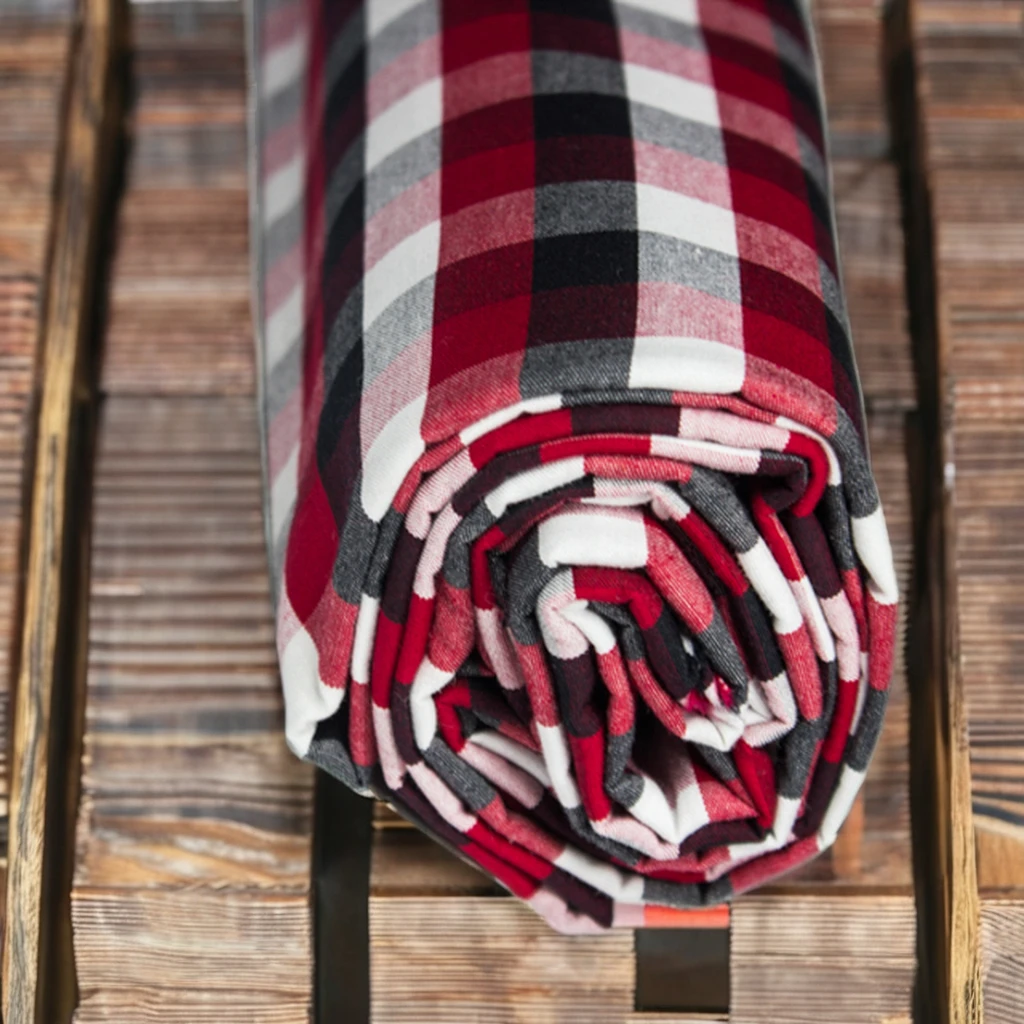 Red and Black Checks Voile Fabric 100% Combed Cotton Woven Soft and Yarn Dyed for Boys and Girls Accessories