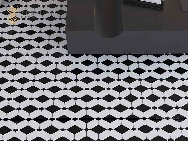 Yushi Group attractive Mosaic Marble Green+Sichuan White mosaic for flooring tile and deco