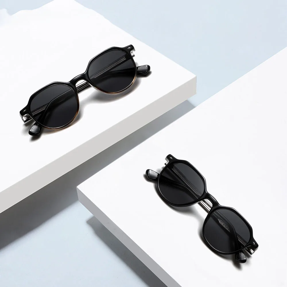 22009 High Quality Luxury Brand Designer Women Sun Glasses Custom Logo Retro Men Round sunglasses lenses polarized