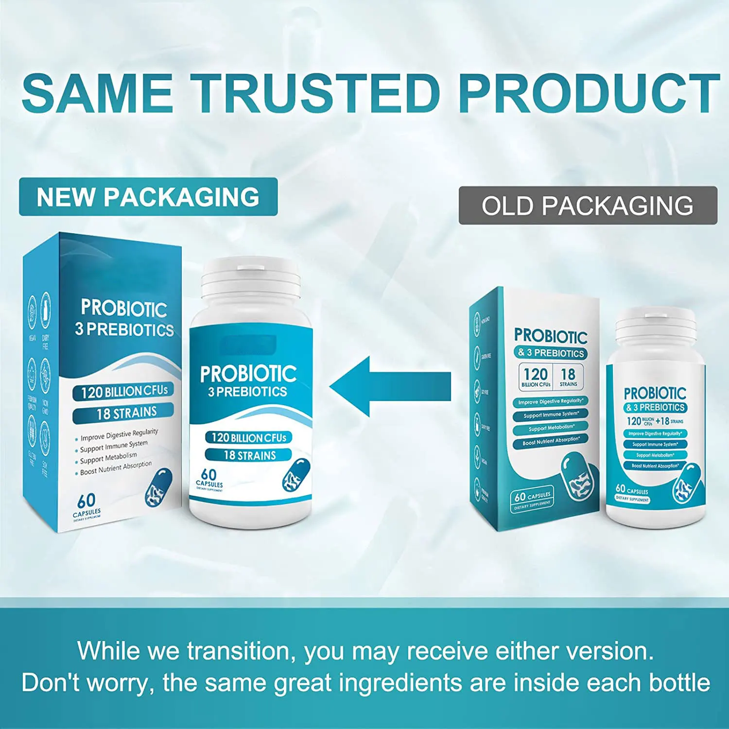 OEM Organic Probiotics 100 Billion Formulated Probiotics for WOMEN MEN Complete Shelf Stable Probiotic Supplement capsules