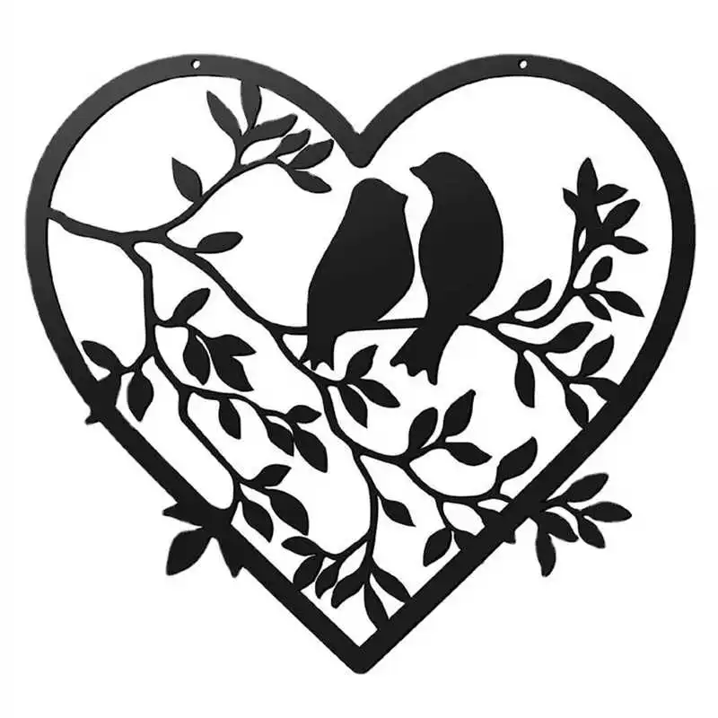 Factory Direct Iron Art Silhouette Decorative Arts Wall Iron Metal Arts Love Birds