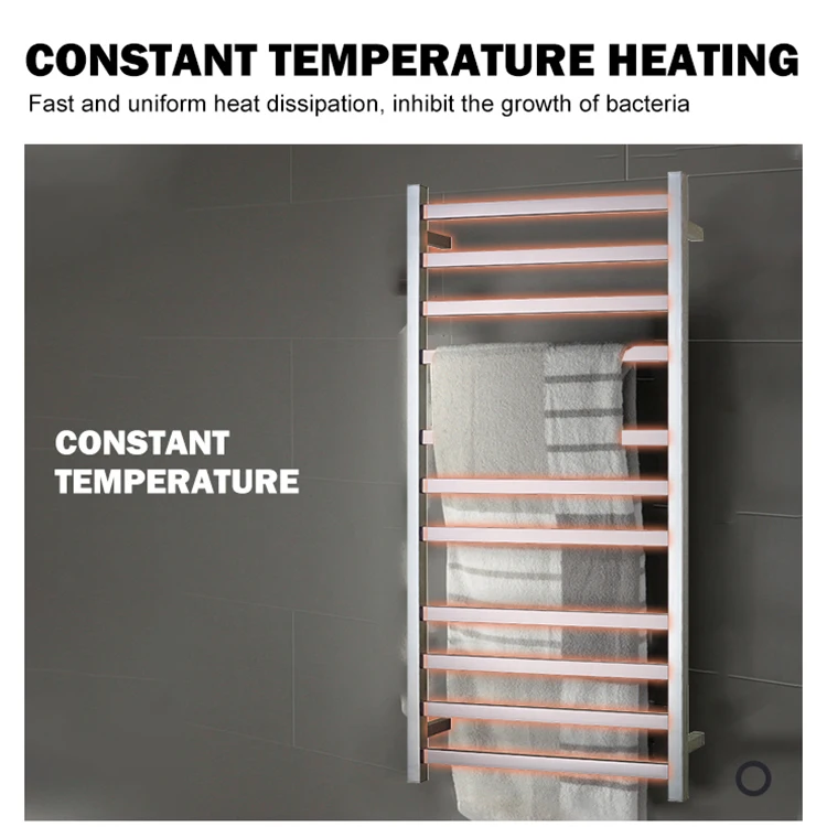 Lisheng Factory Price Heated Towel Rail Hotel Towel Rack Dryer Intelligent Bathroom Wall Mounted Electric Towel Rack