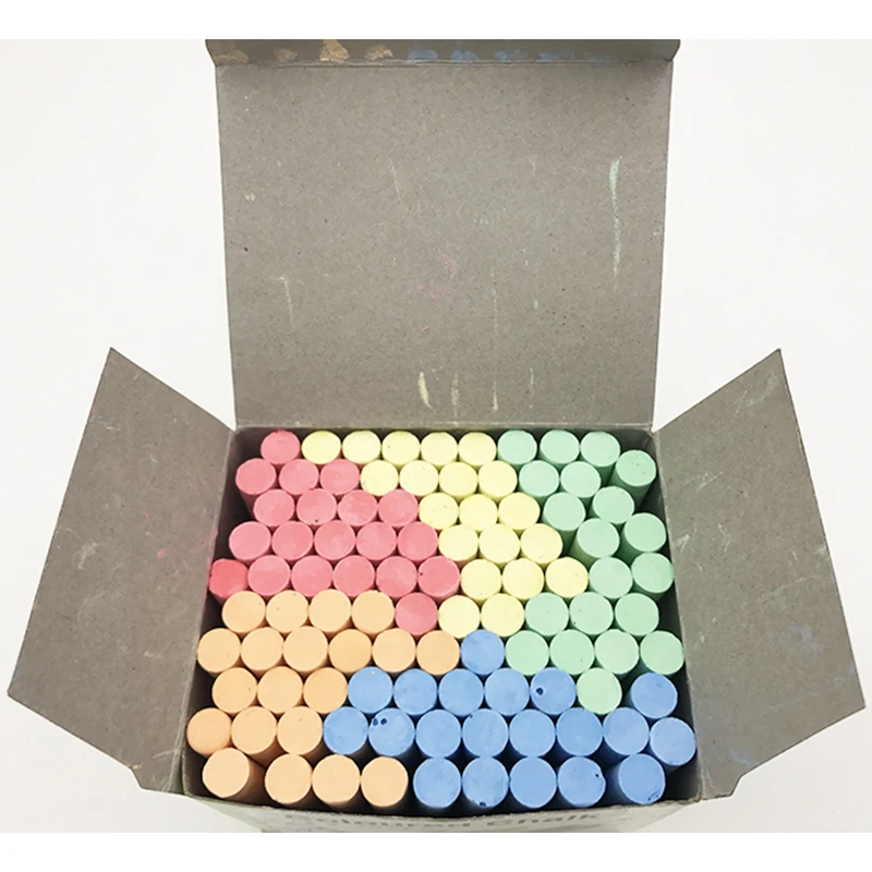 
100 pcs High Quality Dust-Free Chalk School Student Teacher Office Hot Sale Chalk Colored And White Color Chalk 