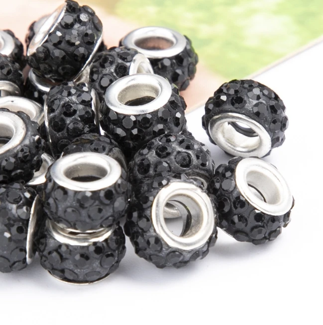 Big hole crystal beads wholesale rhinestone ball beads bling charms for bracelets bulk