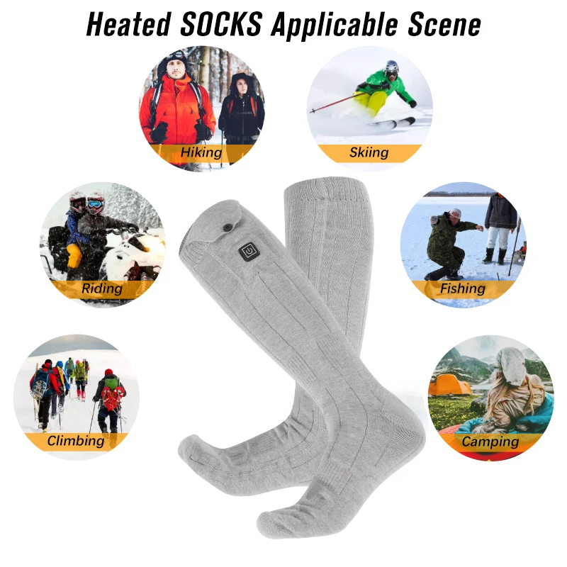 Remote Controlled 3.7V 4000mAh liion Batteries Fluffy Heated Socks Thick Outdoor Ski Hiking Cozy Socks for men women