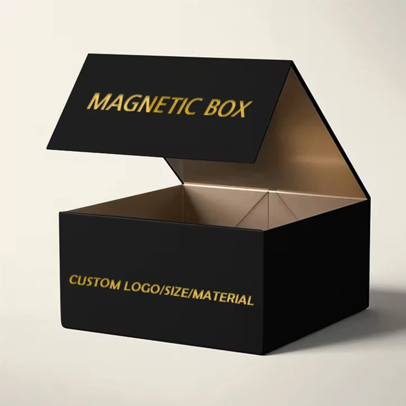 Wholesale Custom Logo Black Luxury Cardboard Paper Wig Hair Extension Gift Package Box Magnetic Packaging Boxes For Wigs