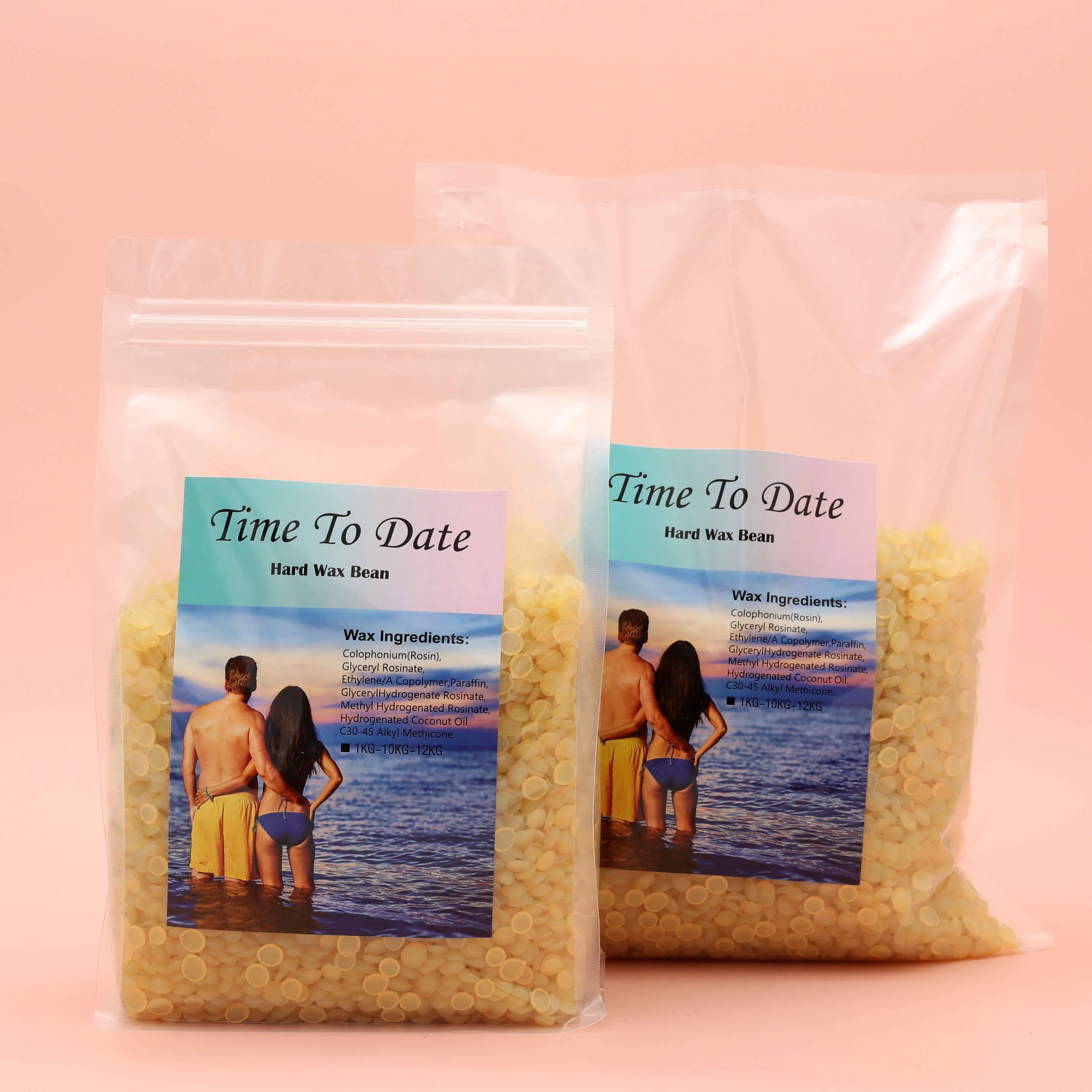 Yellow Brazilian Customize logo Honey Hard Beans all body 1000g Depilatory Hard Waxing Beads Bean