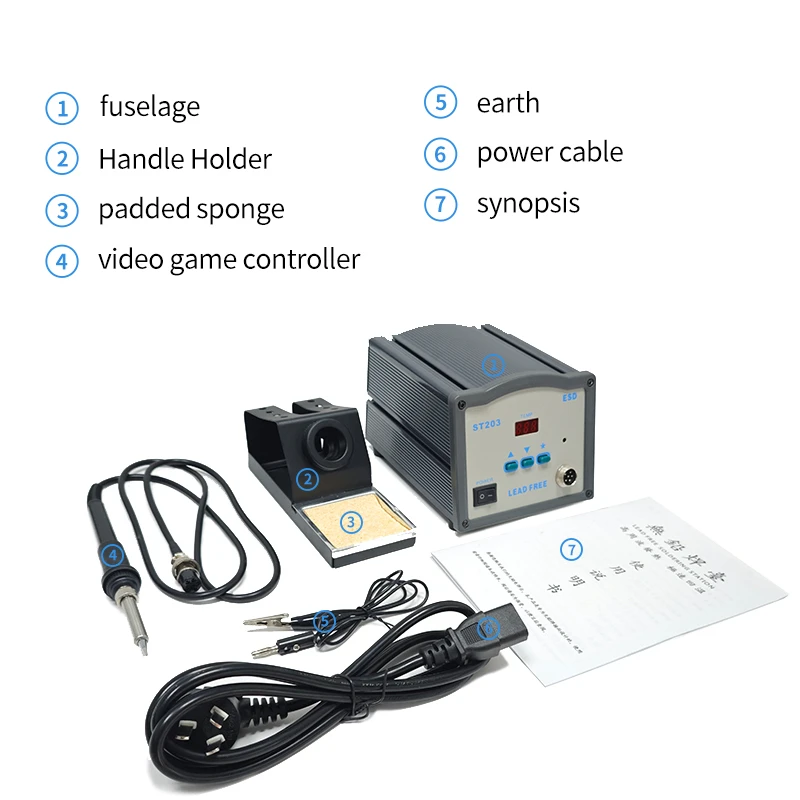 High Quality ST203H 90W LCD Display Intelligent Lead-free New Soldering Iron Station for Professional Repairing Working