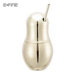 EFINE Copper Mug for Cocktail Bartender Bar Drinkware Stainless Steel Beer Cup Pear Shape with Straw