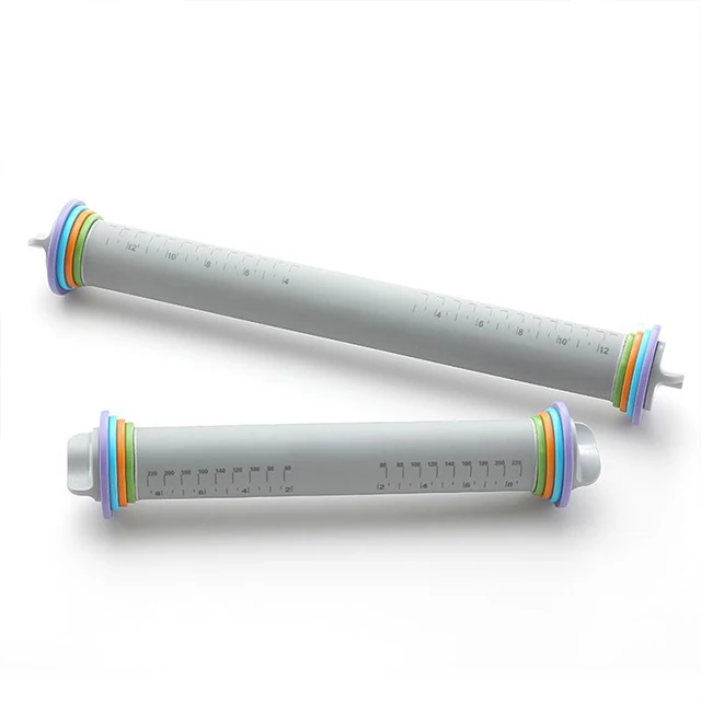 Flour wooden Rolling Stick with Adjustable Scale Food Grade Silicone Rolling Pin gun pastry tools bakers