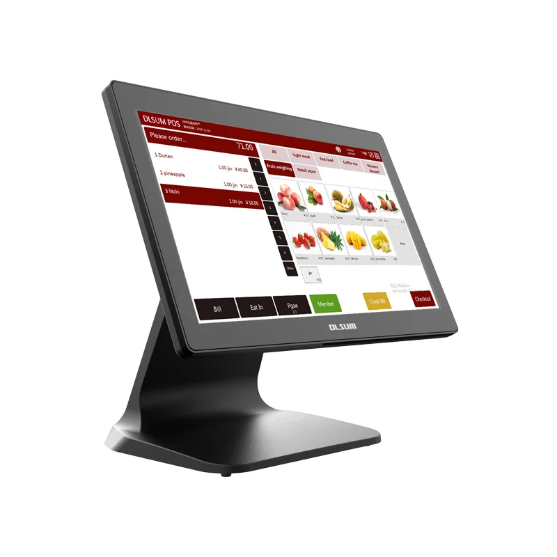 DLSUM-TP 15.6 inch tablet Windwos&Android OS pos computer Inter Core CPU customer service waterproof system restaurant