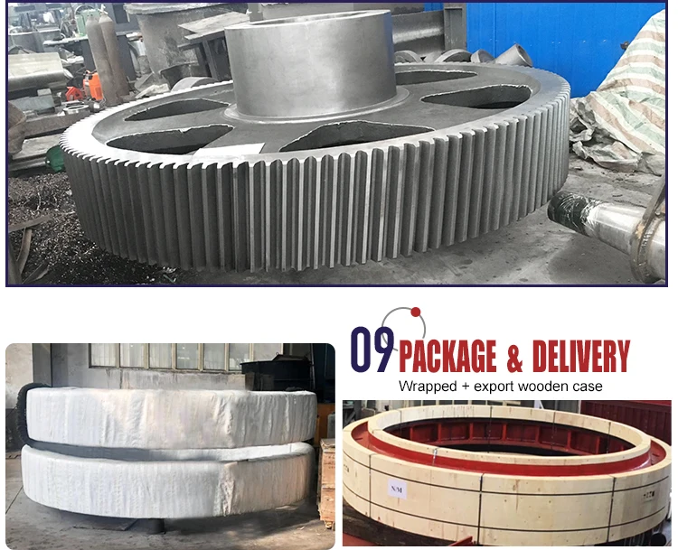 manufacturer custom cast iron large diameter metal cement mixer external ring gear