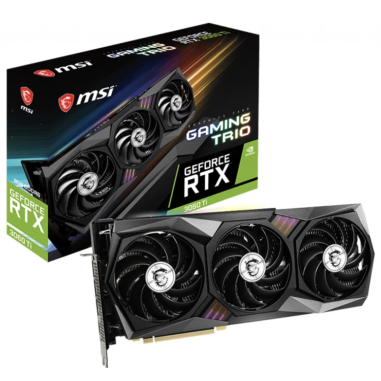 
 Графический процессор MSI NVIDIA GeForce RTX 3060 Ti GAMING TRIO 8 ГБ с AMPERE ARCHITECTURE поддержка AMD Ryzen 5 5600X 9 5900X CPU  
