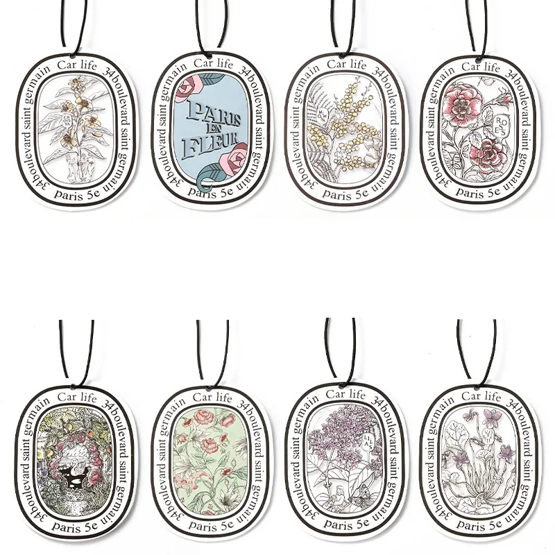 Personalized Design Customized Logo Scent Aromatherapy Air Cleaner Refresh Paper Fragrance Hanging Pendant Car Air Freshener