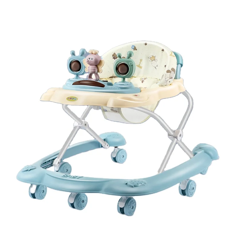 
Folding anti-rollover four-wheel Walker Balance Car anti-o leg lighting Music Walker baby stroller 