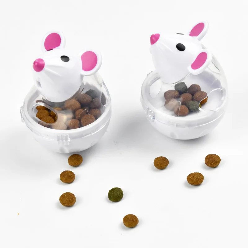 Cute Mouse Tumbler Pet Treat Puzzle Toys Interactive Food Leak Dog Cat Slow Feeder New IQ Training Pet Toys