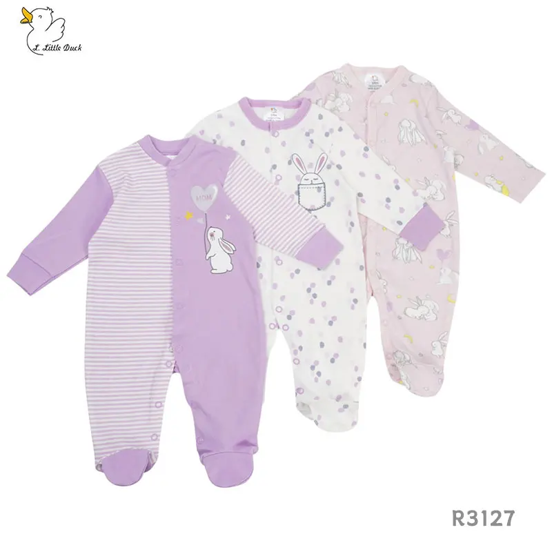 Buy one get three Wholesale of baby autumn pure cotton sleepsuit, foreign trade package, newborn baby clothing set
