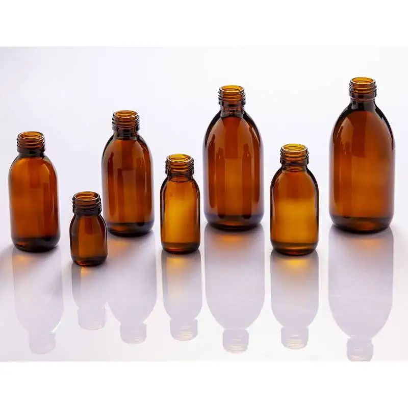 Medical use 30ml 60ml 100ml 125ml 150ml 200ml 250ml 300ml 500ml syrup glass bottle oral liquid amber glass maple syrup bottles