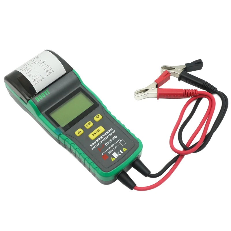 DY2015B 12V car battery tester internal resistance life tester measuring car motorcycle battery with printer load test analysis