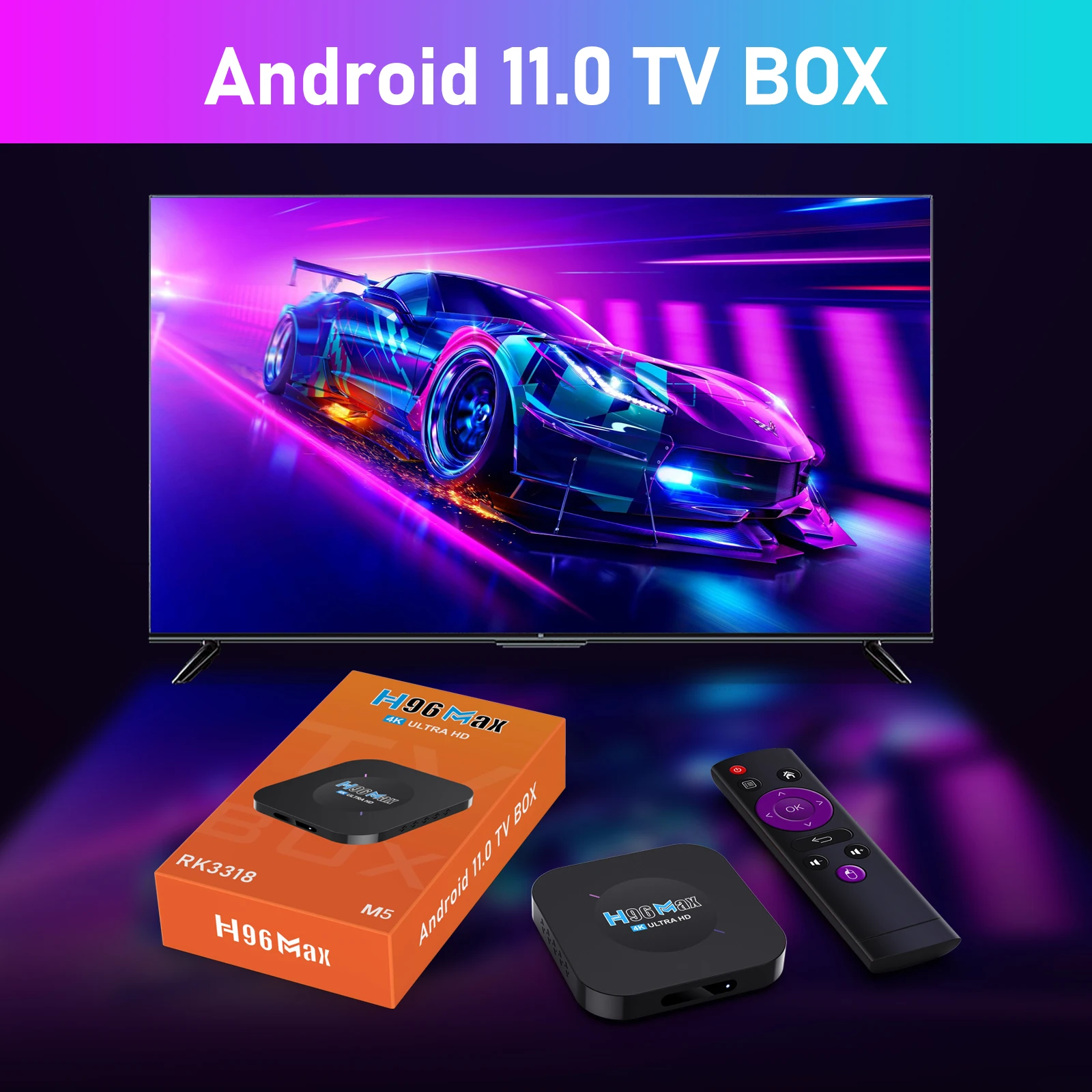 2023 Tv Box Android 11 H96 MAX M5 Rockchip RK3318 Quad Core 2.4G Wifi 4k 2GB 16GB smart tv android box Set-Top Box H96MAX