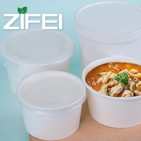 Soup Cups 12oz 16oz Noodles Food Paper Bowl 750ml 1300ml Disposable Food A Salad Paper Bowls