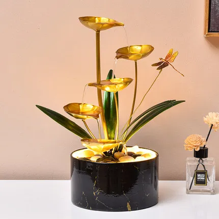 Creative Indoor & Outdoor Wall Waterfall Indoor Water Fountain Tabletop Metal Fountains Modern Wholesale Hotel Home Decor