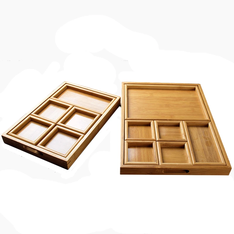 Factory Direct Sales Nordic Style New Style Household Food Tray Laser Logo Wooden Trays Serving Bamboo