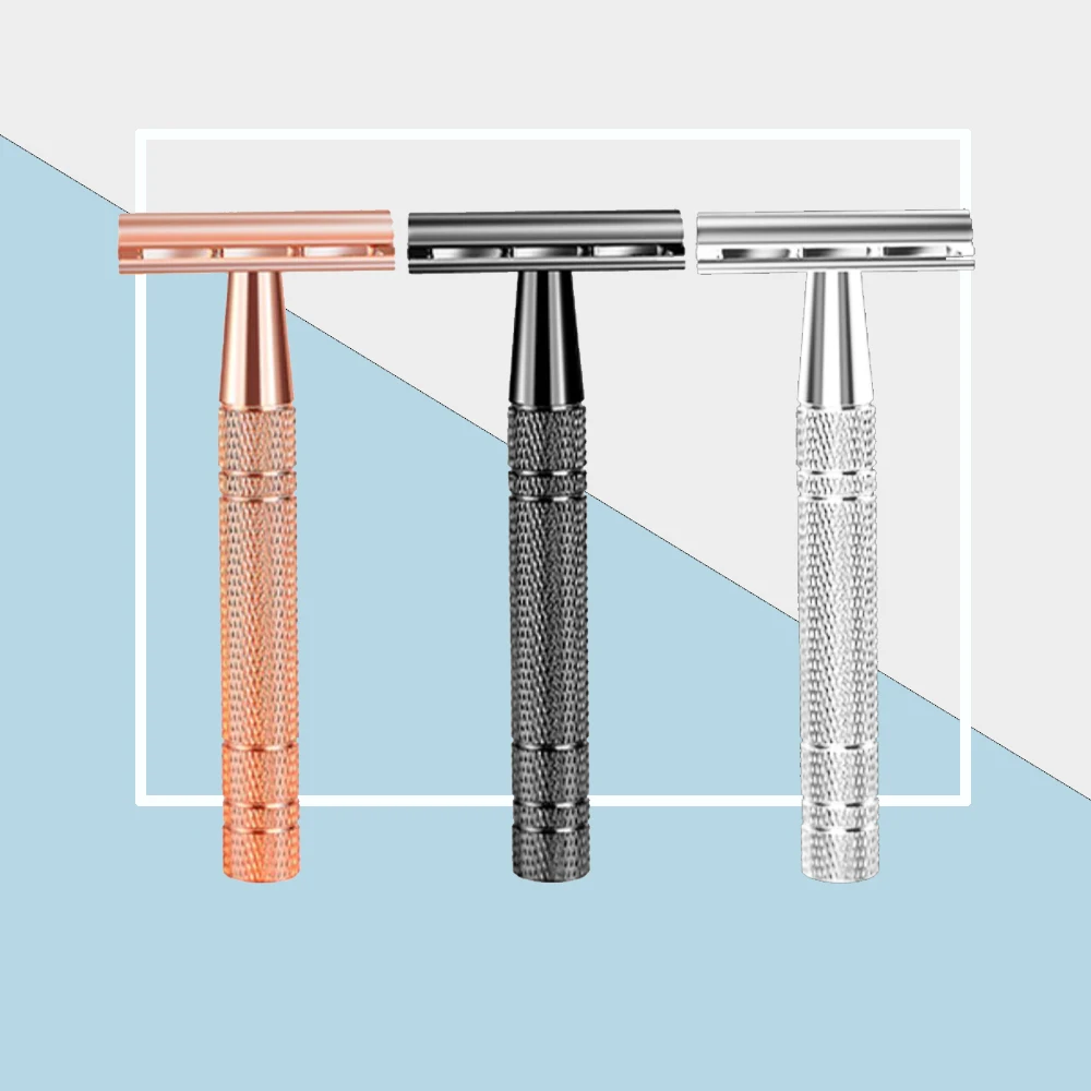 Горячая распродажа Мужская традиционная безопасная бритва дешевая металлическая ручная OEM / ODM упаковка