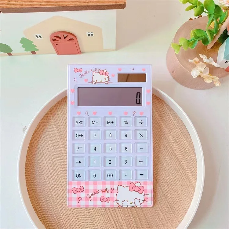 New Cute Sanrio Kuromi Solar Calculator Student Supplies Girl Gift
