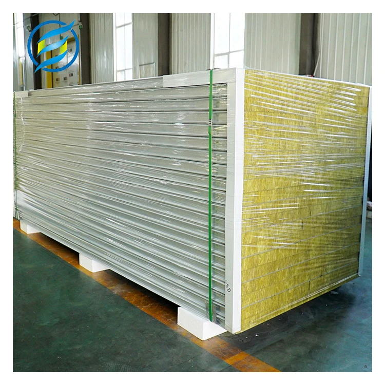 Оптовая продажа с завода, изолированная сэндвич-панель из минеральной ваты для холодильного склада, сборный дом, дом для кемпинга