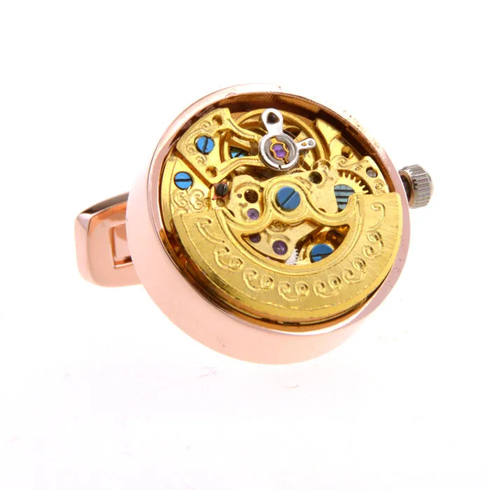 Fully Automatic French Luxury Carved Movement Mechanical Watch cufflinks For Men