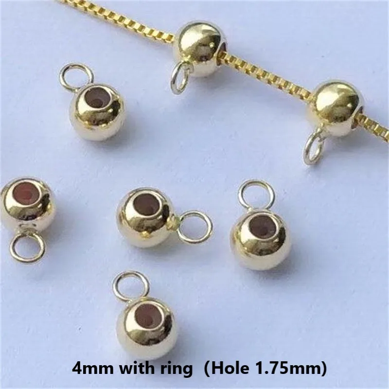 14K золото Заполненные регулируемые силиконовые бусины оптом для GF ювелирные изделия фурнитура ожерелья